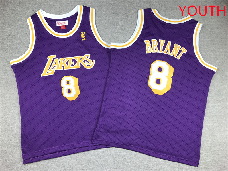 Youth Los Angeles Lakers #8 Bryant Purple 2025 NBA Jersey style 2